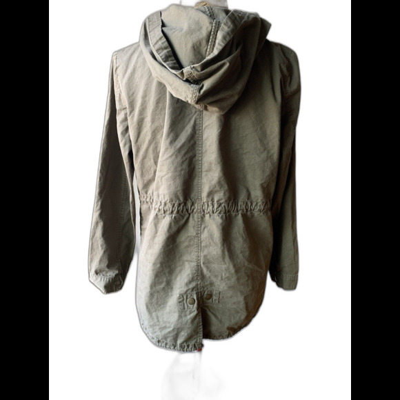 Love Tree Olive Green Military Jacket Drawstring Waist Distressed Size MEDIUM - Picture 4 of 12